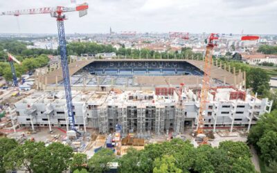 Emblema da Ligue 1 confia expansão do seu estádio à portomosense Blocotelha