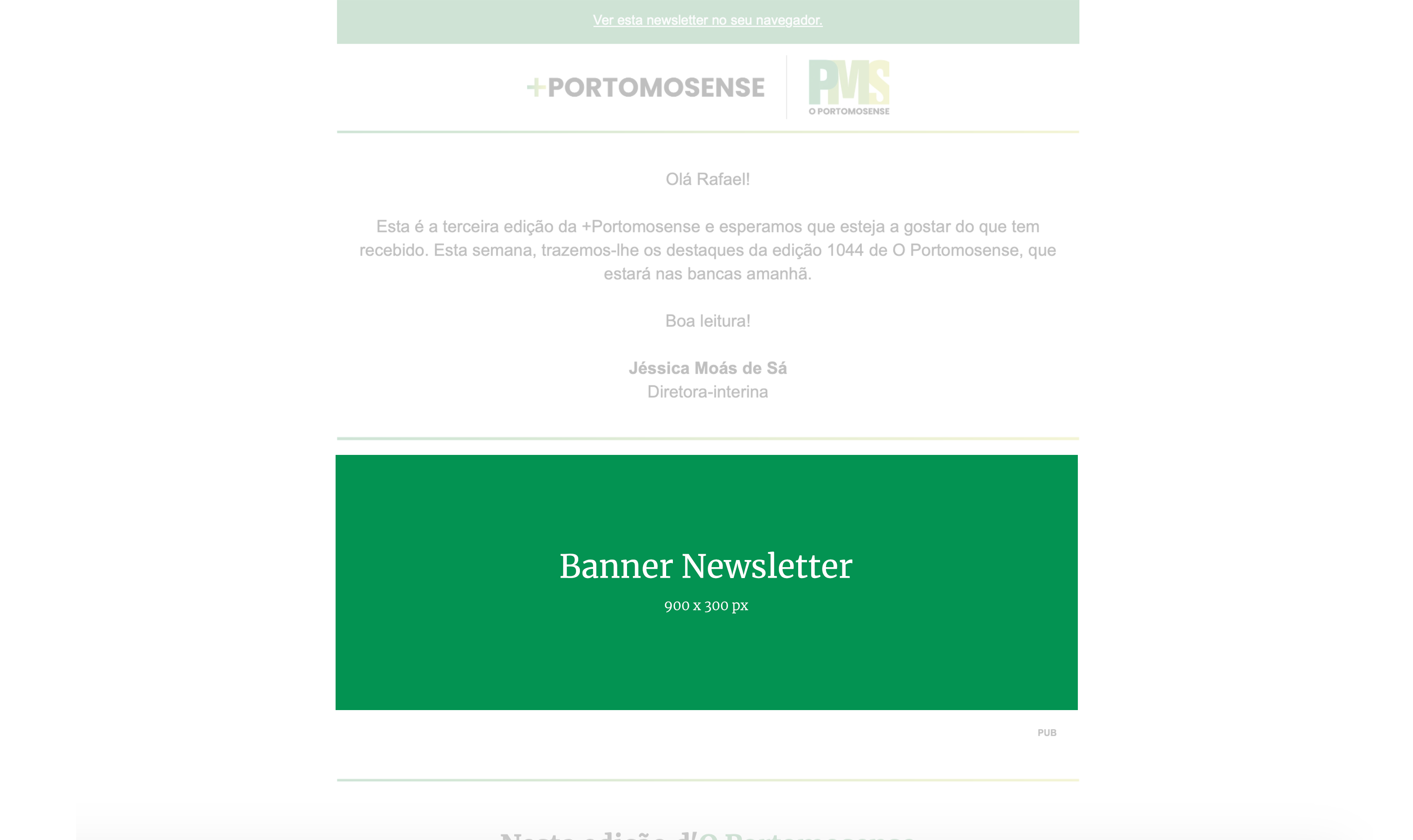 Banner Newsletter | Jornal O Portomosense